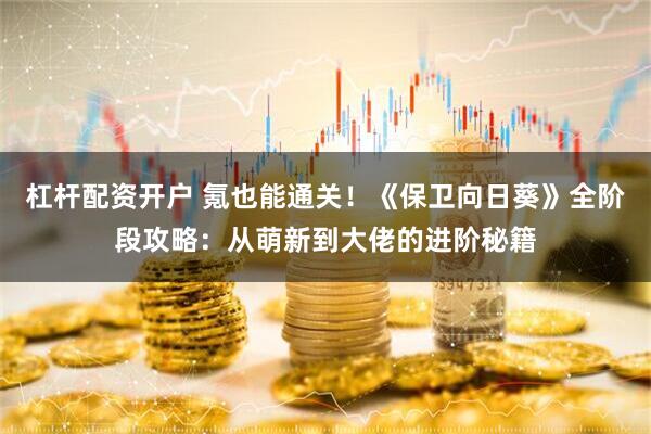 杠杆配资开户 氪也能通关！《保卫向日葵》全阶段攻略：从萌新到大佬的进阶秘籍